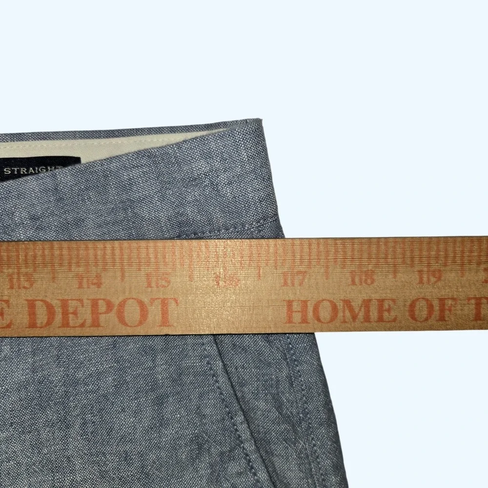 J.Crew Straight Fit Linen Cotton Blend Pants Blue BH747 Mens 32x34 Heathered